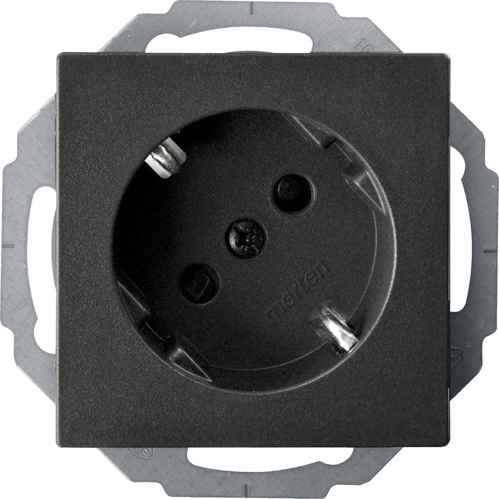 MTN248514 SCHUKO socket-outlet insert 45° with shutter, anthracite, System M