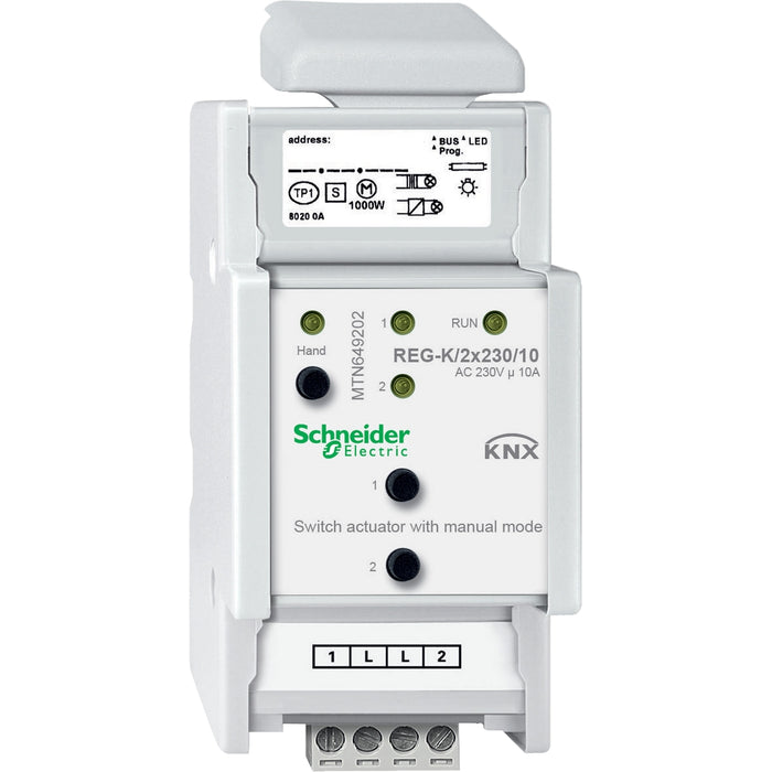 MTN649202 Switch actuator REG-K/2x230/10 with manual mode, light grey