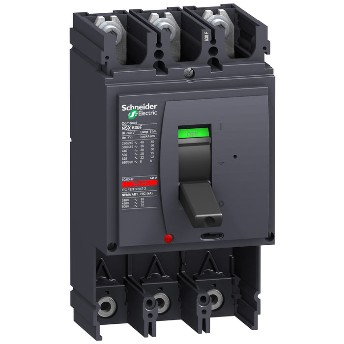 LV432803 Circuit breaker basic frame, ComPact NSX630N, 50kA at 415VAC 50/60 Hz, 630A, without trip unit, 3 poles