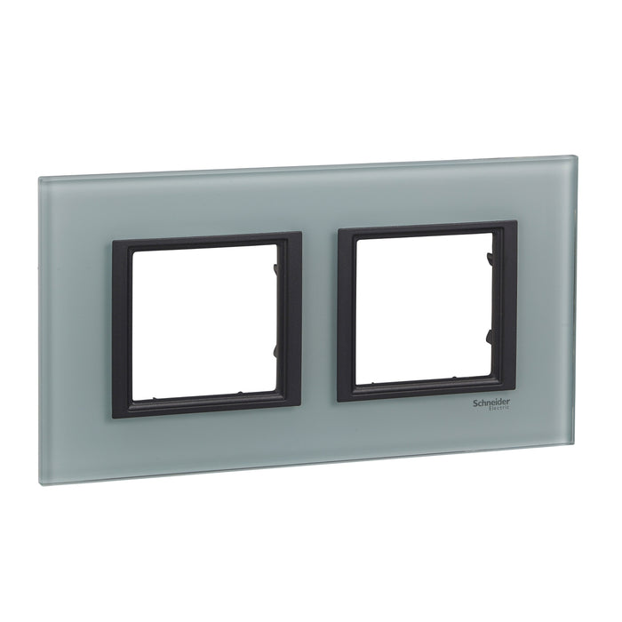 MGU68.004.7C3 Unica Class - cover frame - 2 gangs - grey glass