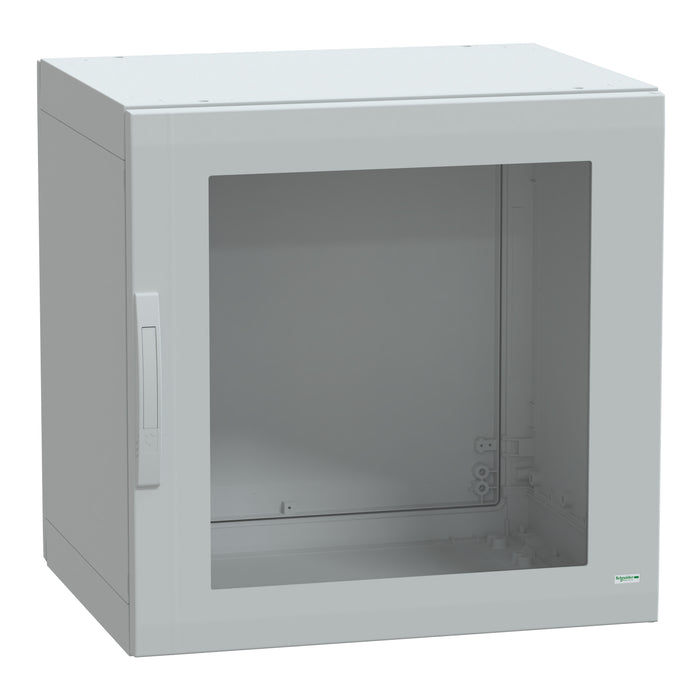 NSYPLA776TG Floor standing polyester enclosure, Thalassa PLA, glazed door, completely sealed, 750x750x620mm, IP65, IK08