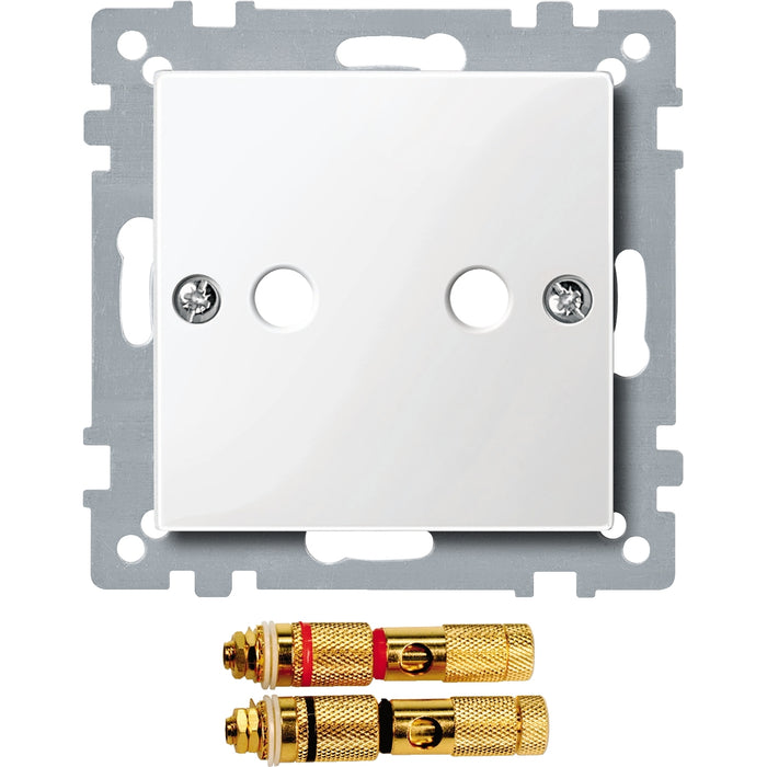 MTN468819 Central plate with high-end loudspeaker connector, polar white, glossy, System M