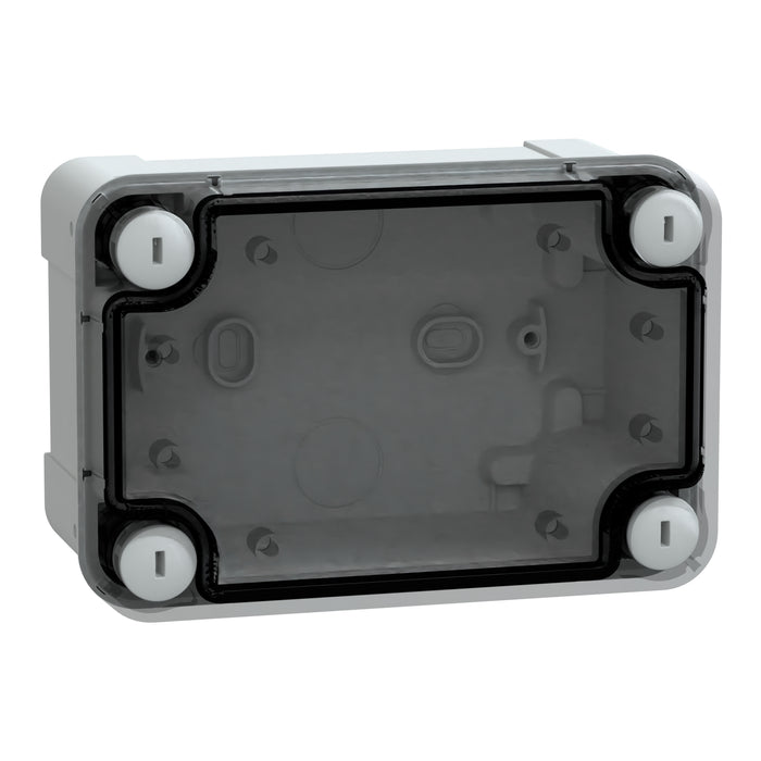 NSYTBS1397T ABS box IP66 IK07 RAL7035 Int.H125W80D65 Ext.H138W93D72 Transp.cover H20