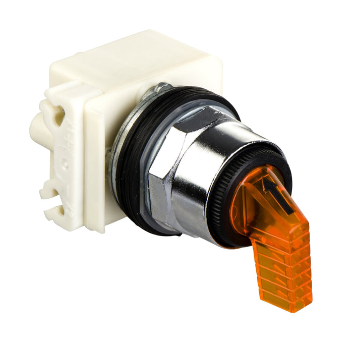 9001K43J35LYFA illuminated selector switch Ø 30 - amber - 3 position - stay put - 24 V AC/DC