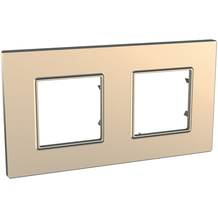 MGU6.704.56 Unica Quadro Metallized - cover frame - 2 gangs, H71/V71 - copper