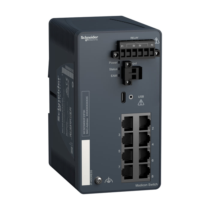 MCSESM083F23F0H Modicon Managed Switch - 8 ports for copper - Harsh