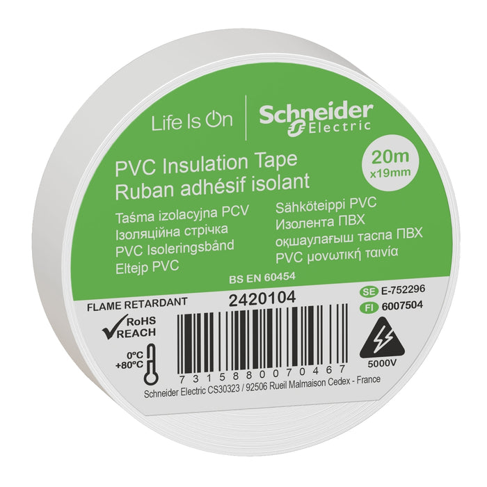 2420104 Thorsman - insulation tape - 19 mm x 20 m - white - set of 8