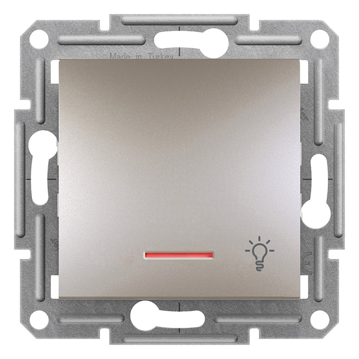 EPH1800169 1pole pushbutton with locator light "light", screwless terminals, wo frame, br