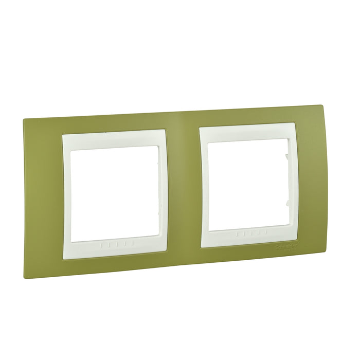 MGU6.004.566 Unica Plus - cover frame - 2 gangs, H71 - pistachio/ivory