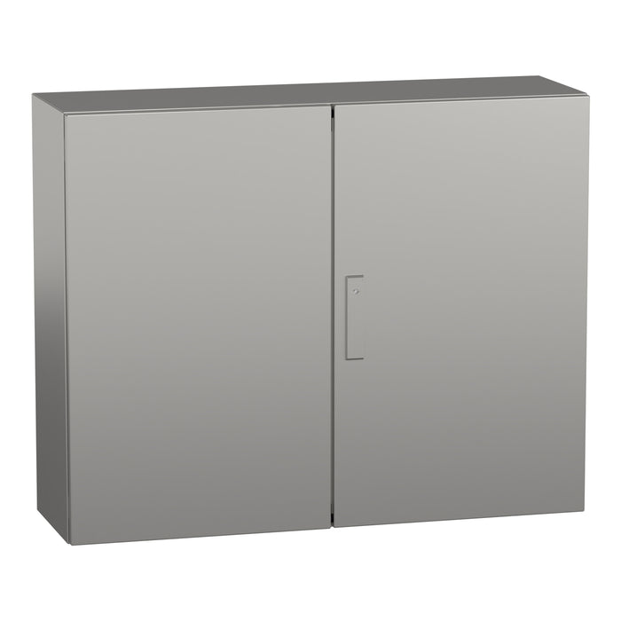 NSYS3X801030 Wall mounted enclosure, Spacial S3X, stainless steel 304L, double plain door, 800x1000x300mm, IP55