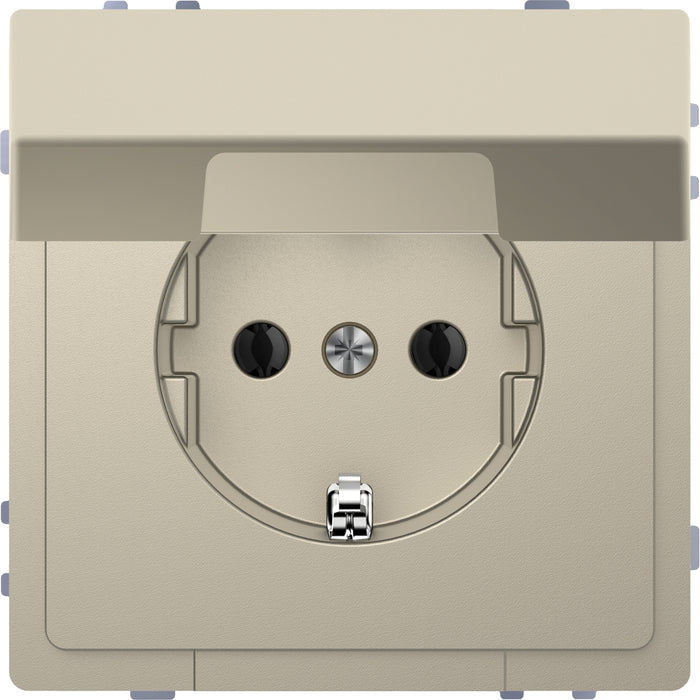 MTN2310-6033 Socket-outlet, Merten System Design, 2P + E, 16A, Schuko, hinged lid, shutter, screwless terminals, matt, sahara