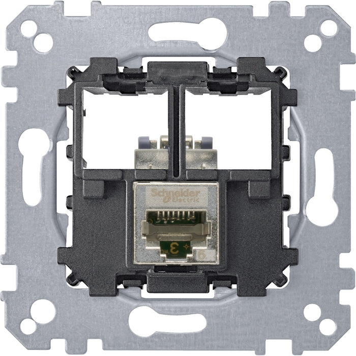 MTN4575-0011 Data socket, Merten inserts, mechanism with fixing frame, RJ45, STP, straight