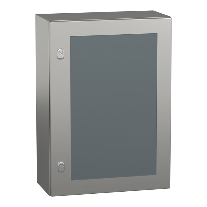 NSYS3X7525T Wall mounted enclosure, Spacial S3X, stainless steel 304L, glazed door, 700x500x250mm, IP66