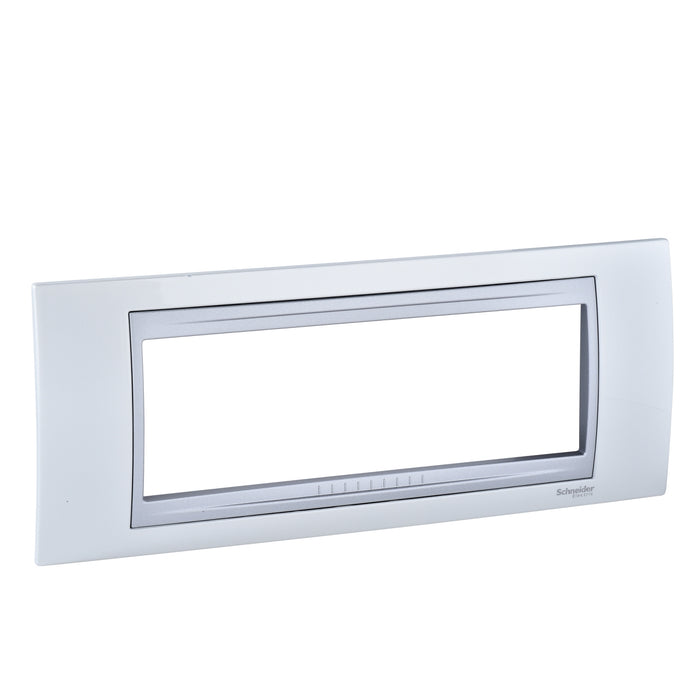 MGU66.106.092 Unica Top - cover frame - 6 modules - white/aluminium