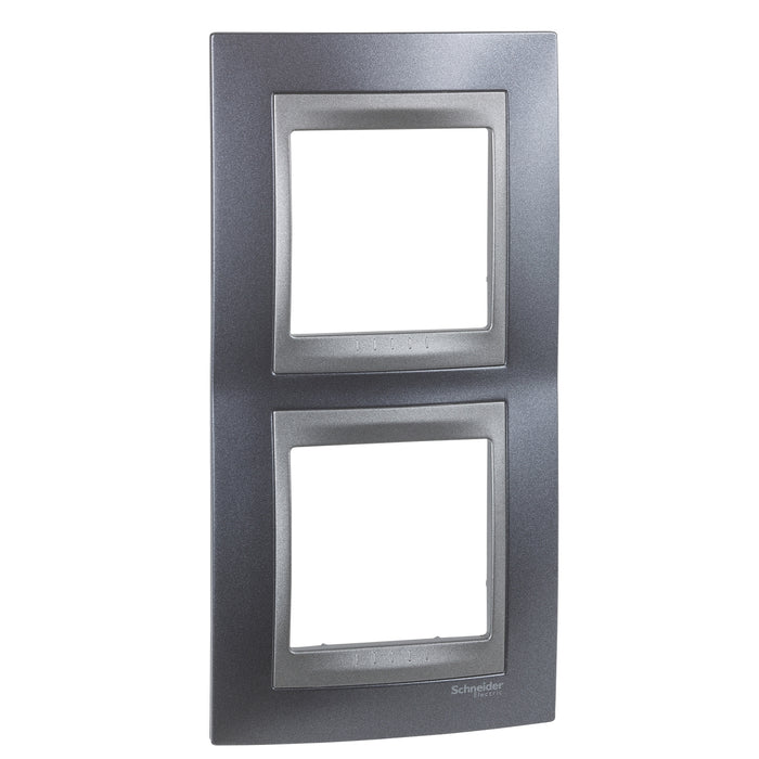 MGU66.004V.297 Unica Top - cover frame - 2 gangs - metal grey/graphite