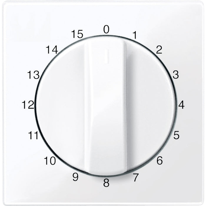 MTN567425 Central plate, Merten System M, for time switch insert, 15 min, glossy, antibacterial, active white