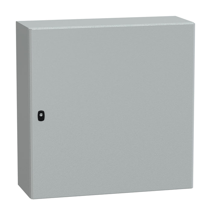 NSYS3D8830P Wall mounted steel enclosure, Spacial S3D, plain door, with mounting plate, 800x800x300mm, IP66, IK10