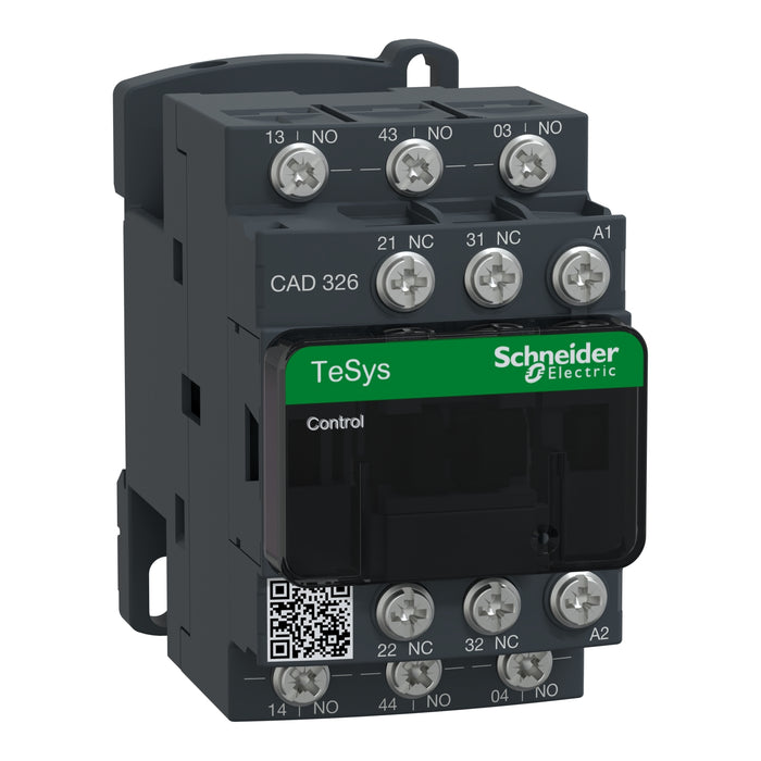 CAD326B7 TeSys Deca control relay,3NO+2NC,<=690V,24V AC standard coil,lug-rings