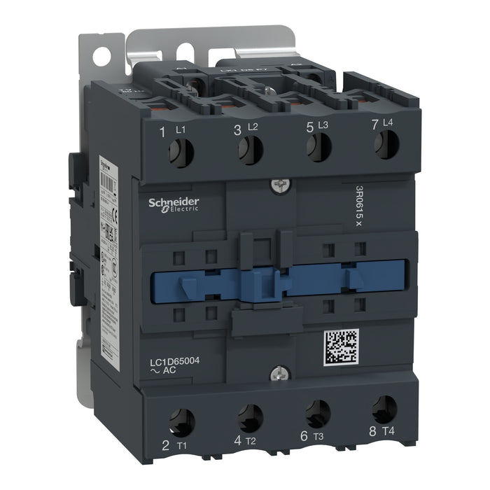 LC1D65004E7 TeSys Deca contactor,4P(4NO),AC-1 440V 80A,coil 48V AC