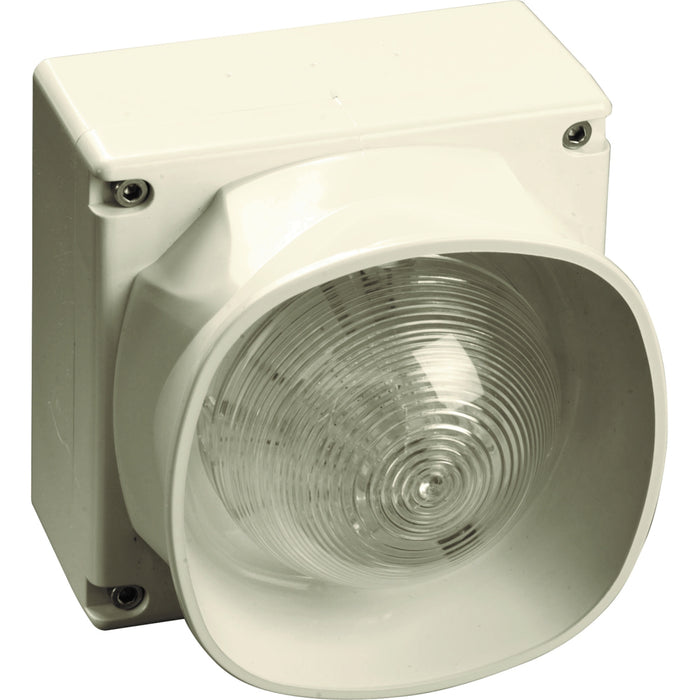 FFS06728106 Open-area sounder beacon, weatherproof, multi-tone, with isolator, white