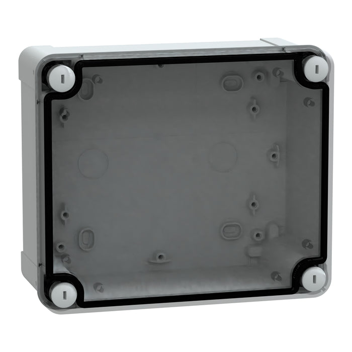 NSYTBS19168T ABS box IP66 IK07 RAL7035 Int.H175W150D80 Ext.H193W164D87 Transp.cover H20