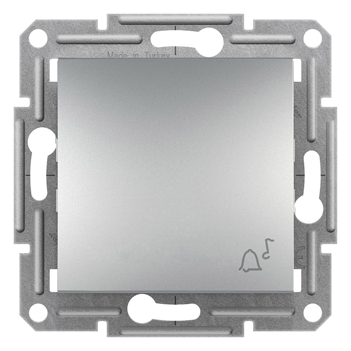 EPH0800161 Asfora - 1pole pushbutton "bell", screwless terminals, wo frame, aluminium