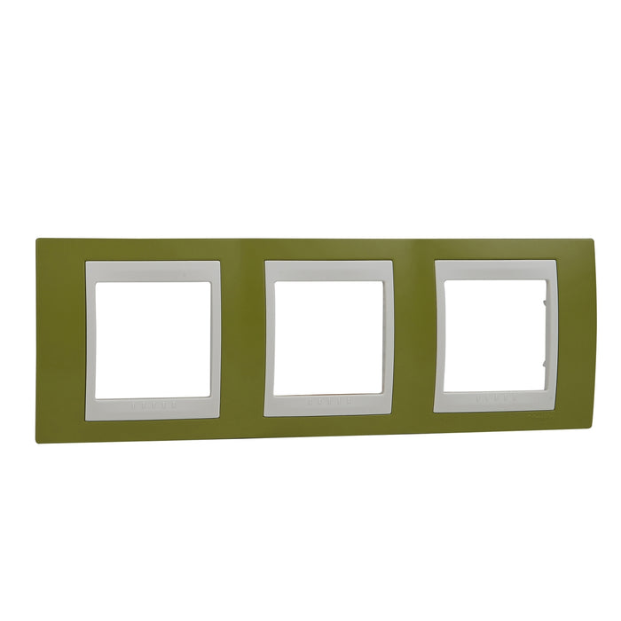 MGU6.006.566 Unica Plus - cover frame - 3 gangs, H71 - pistachio/ivory