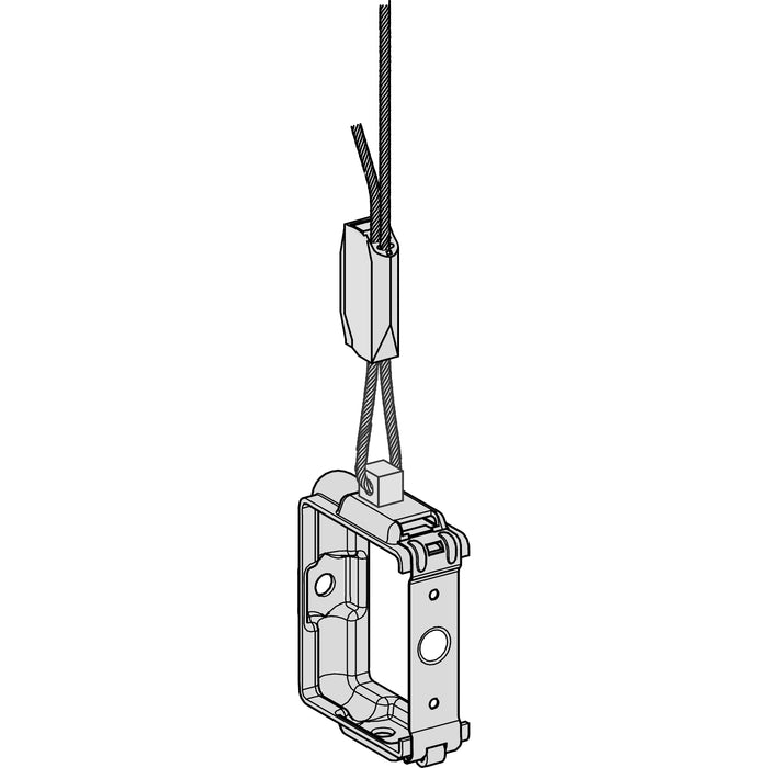 KBB40ZFSU spring fixing bracket, Canalis KBB, 25 A and 40 A, suspended by 3m of cable with lock, galvanized version