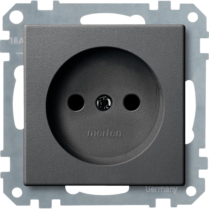 MTN215414 Socket-outlet insert without earth. contact, with shutter, anthracite, System M