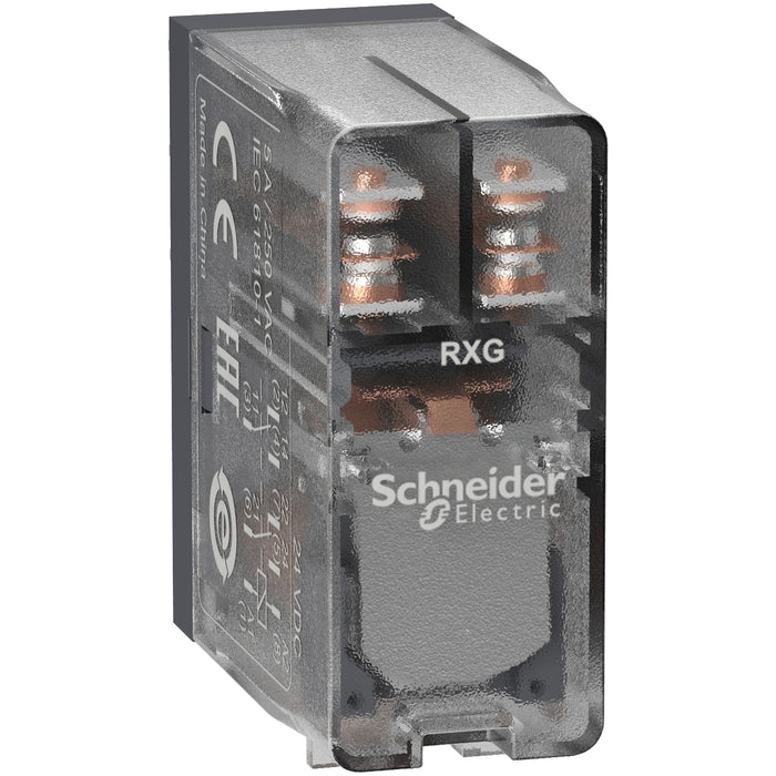 RXG25BD Interface plug-in relay, 5 A, 2 CO, clear cover, 24 V DC