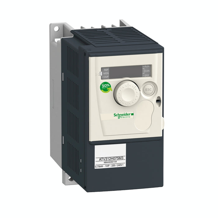 ATV312H055M3 variable speed drive ATV312 - 0.55kW - 1.7kVA - 43W - 200..240 V- 3-phase supply