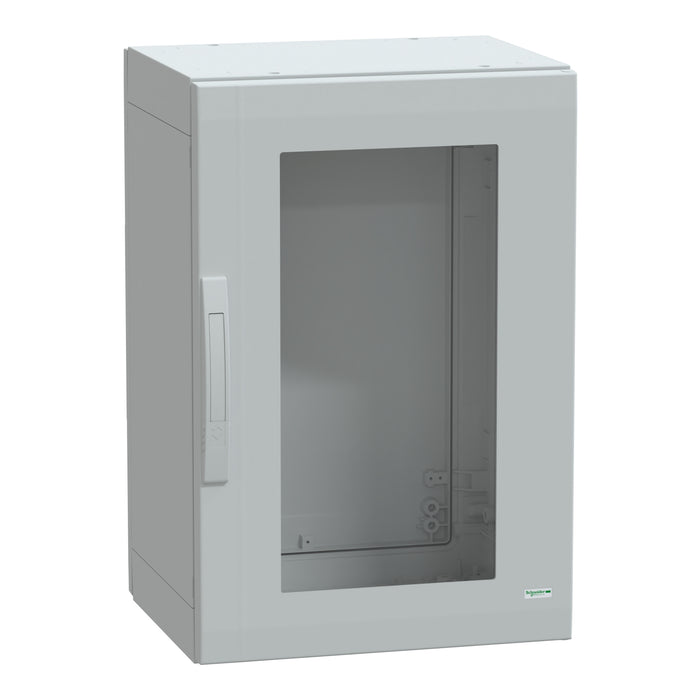 NSYPLA754TG Floor standing polyester enclosure, Thalassa PLA, glazed door, completely sealed, 750x500x420mm, IP65, IK08