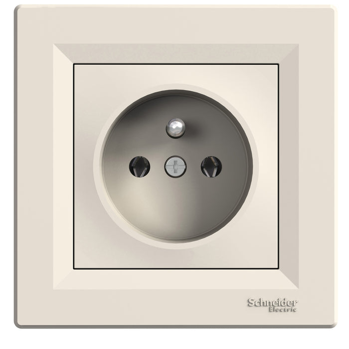 EPH2800123 Asfora - single socket outlet with pin earth - 16A cream