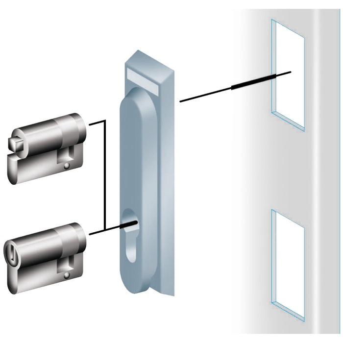 NSYTLRME reinforced barrel and key for retractable handle of 3 point lock PLM or PLD