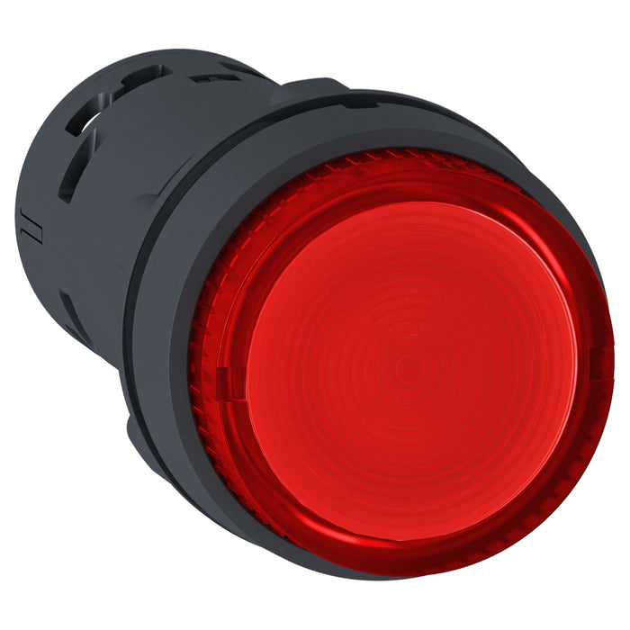 XB7NW34B1 Monolithic illuminated push button, Harmony XB7, plastic, red, 22mm, integral LED, spring return, 24V AC DC, 1NO