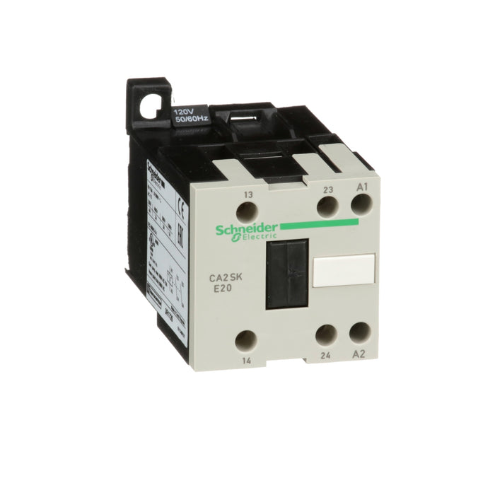 CA2SKE20G7 control relay, TeSys SK, 2P(2NO), <=690V, 120V AC coil