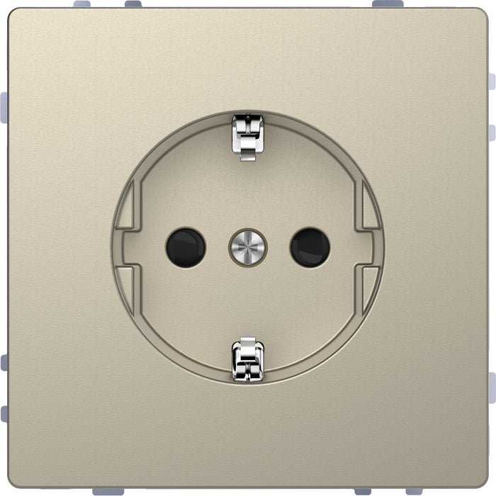 MTN2400-6033 Socket-outlet, Merten System Design, 2P + E, 16A, Schuko, shutter, screwless terminals varnished, sahara