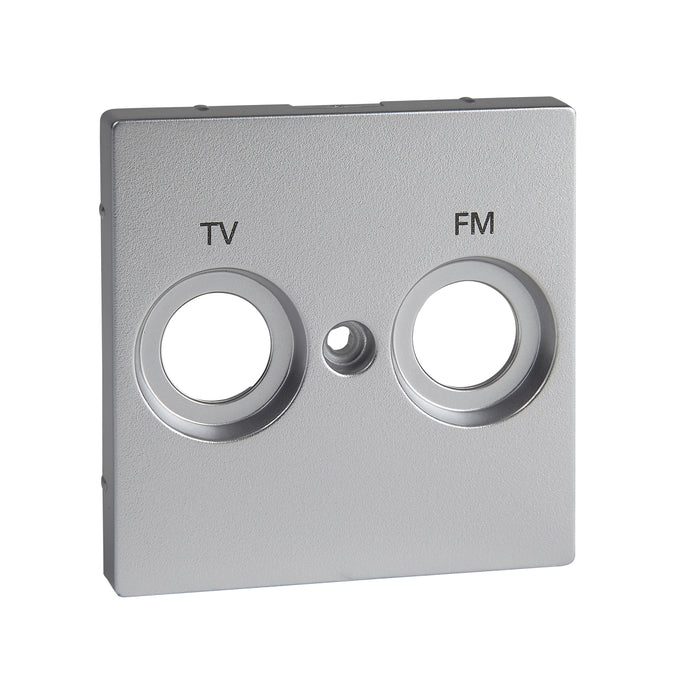 MTN299560 Central plate, Merten System M, marked FM+TV for antenna socket-outlet, aluminium