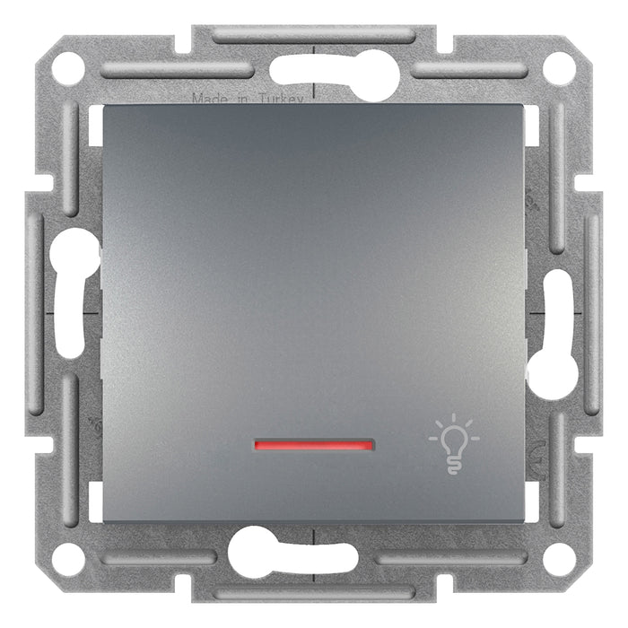 EPH1800162 1pole pushbutton with locator light "light", screwless terminals, wo frame, stl