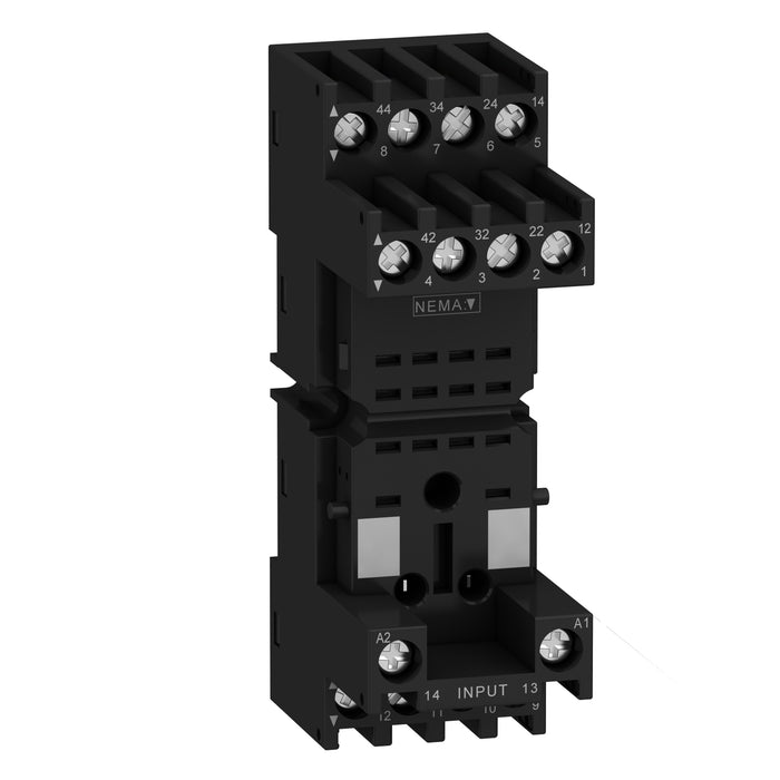 RXZE2M114M Harmony, Socket, for RXM2/RXM4 relays, screw connectors, mixed contact