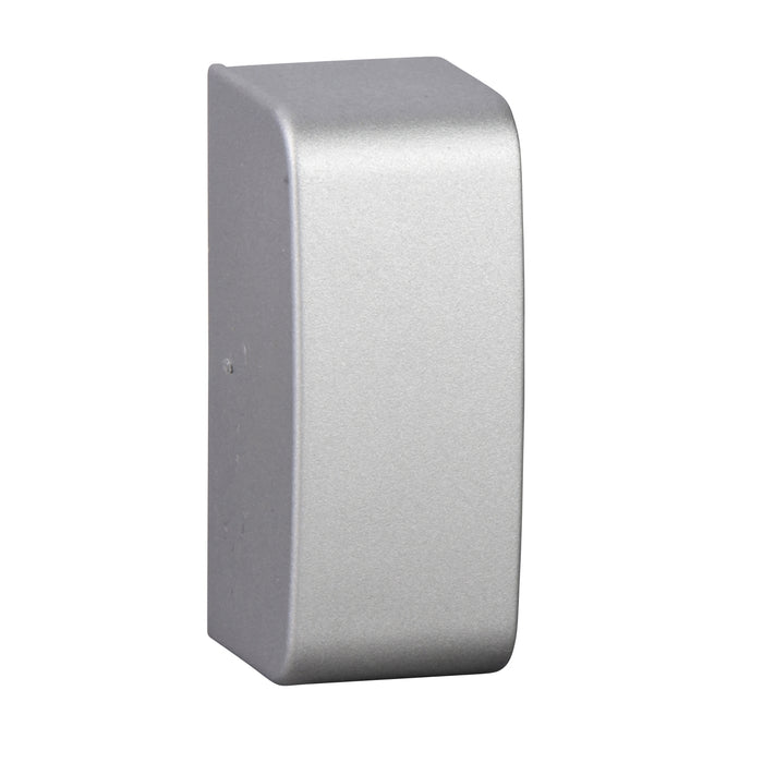 ISM14454 OptiLine - stop end 18 x 35 mm - PC/ABS aluminium metallic