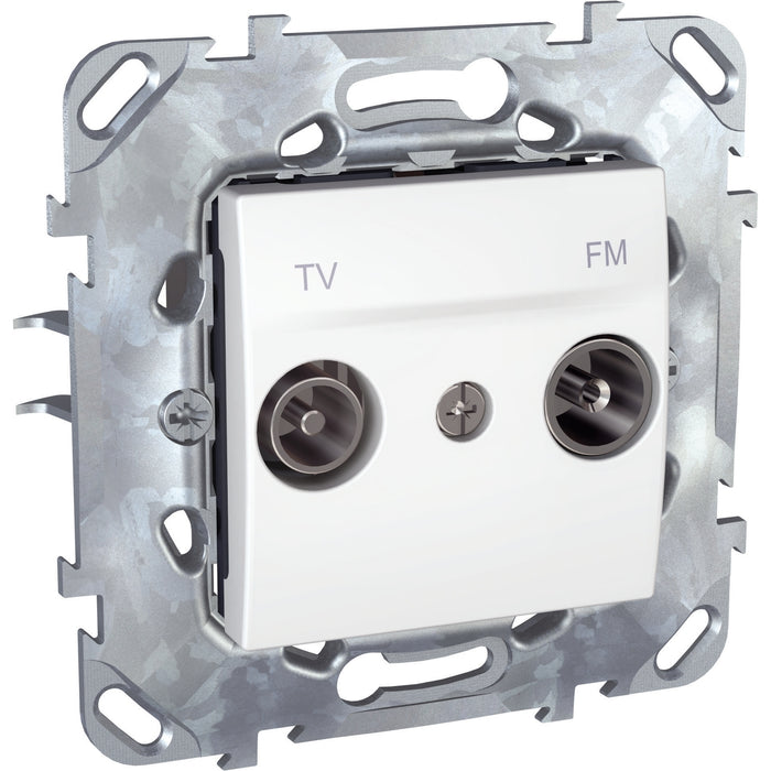 MGU50.453.18Z Unica - TV/FM socket (zamak) - intermediate socket - white