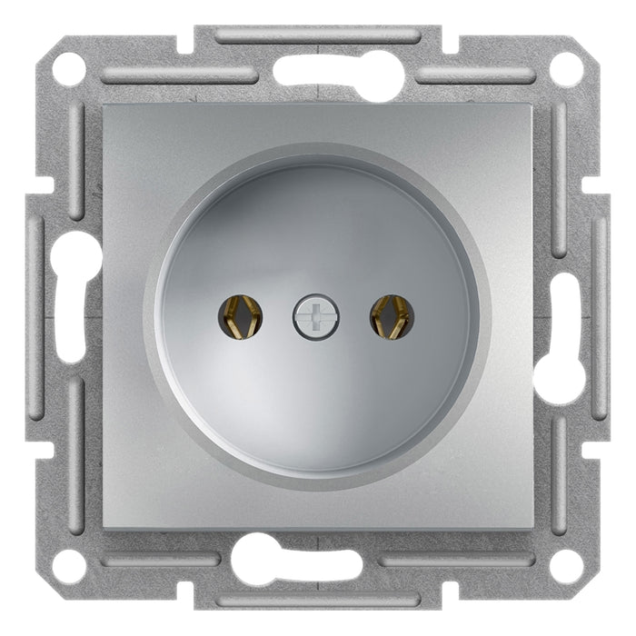 EPH3000161 Asfora - single socket outlet without earth contact, wo frame, aluminium