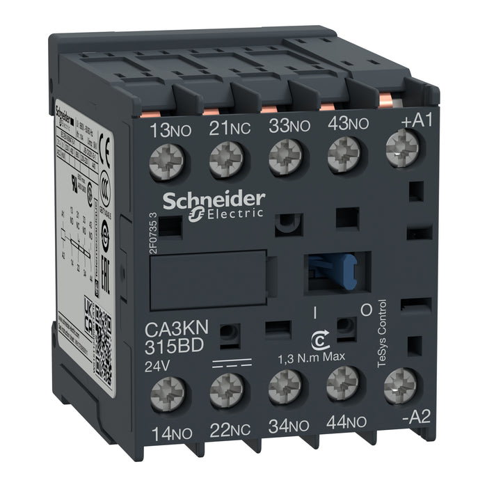 CA3KN315BD control relay, TeSys K, 4P(3NO+1NC), 690V, 24V DC , standard