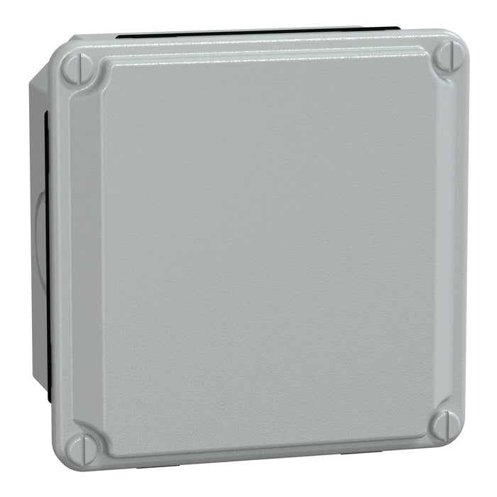 NSYDB1010M Metal industrial cut-out box - low plain cover - H105xW105xD49 - IP55 - grey