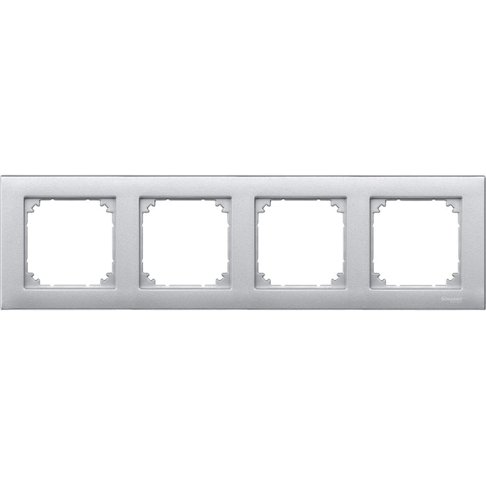 MTN486460 Cover frame, Merten M-Plan, 4 gangs, aluminium