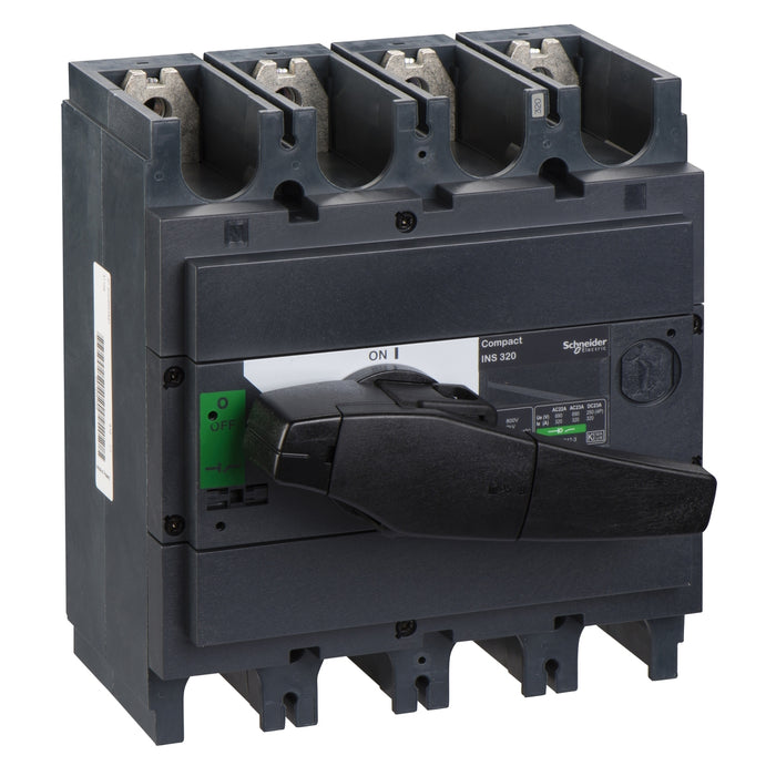 31109 switch disconnector, Compact INS320 , 320 A, standard version with black rotary handle, 4 poles