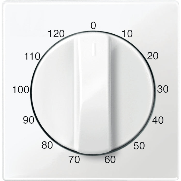 MTN567519 Central plate, Merten System M, for time switch insert, 120 min, glossy, polar white