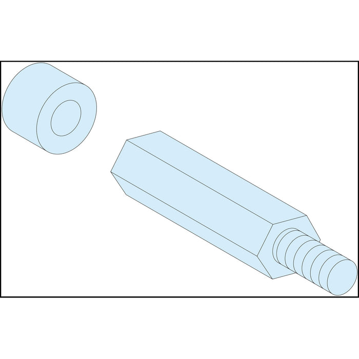 03199 4 HEXAGONAL SPACERS M8 H40+10