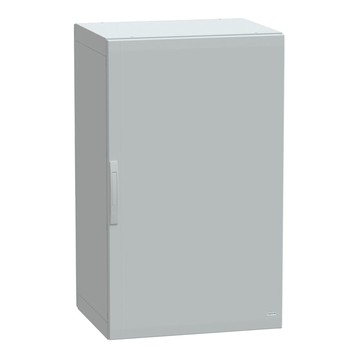 NSYPLA1276G Floor standing polyester enclosure, Thalassa PLA, plain door, completely sealed, 1250x750x620mm, IP65, IK10